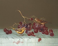 "BIRDS WITH GRAPES"